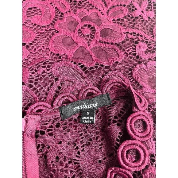 Ambiance Juniors Girls Lace Bodycon Dress Burgundy Cold Shoulder Size Small - Picture 4 of 4